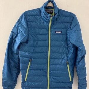 Patagonia Men's Down Sweater , Blue and Green , like new condition , no flaws